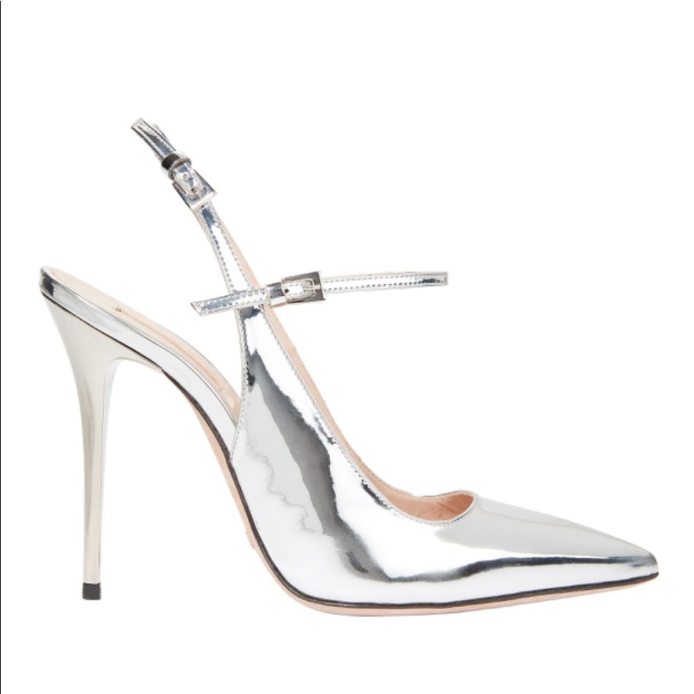 Sebastian silver sling back pumps - Picture 1 of 6
